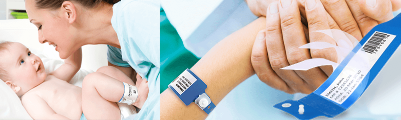 Wristbands with adhesive protection
