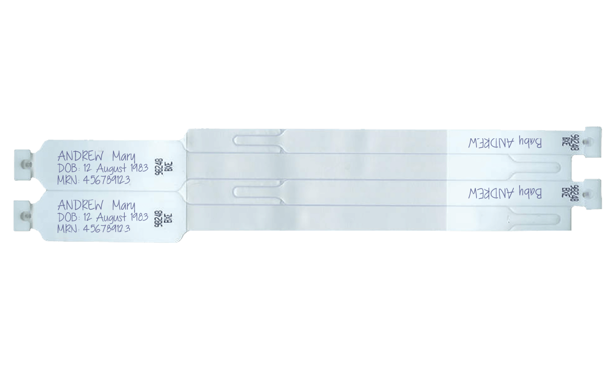 Snugfit Write-On Wristbands - 2 Adult & 2 Infant bands