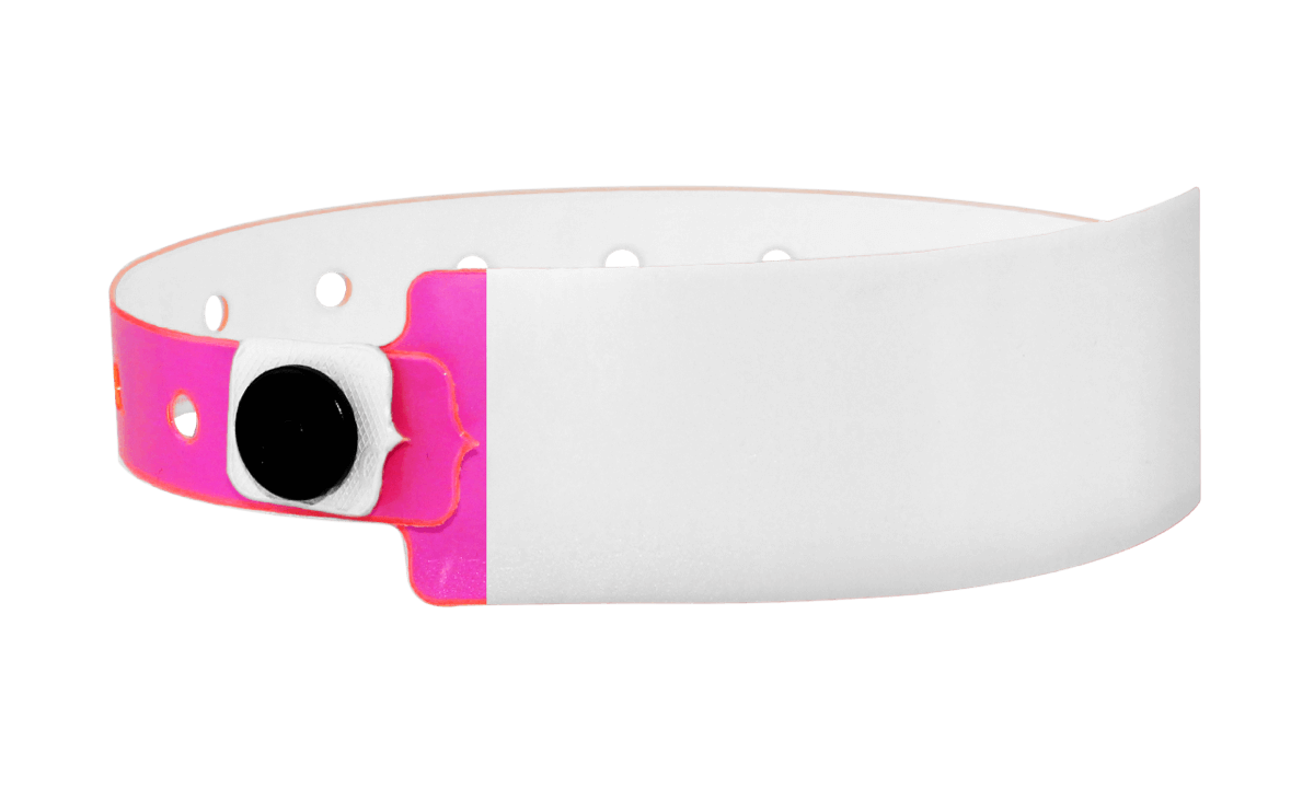 Custom Write-On Vinyl wristbands 25 mm hot pink